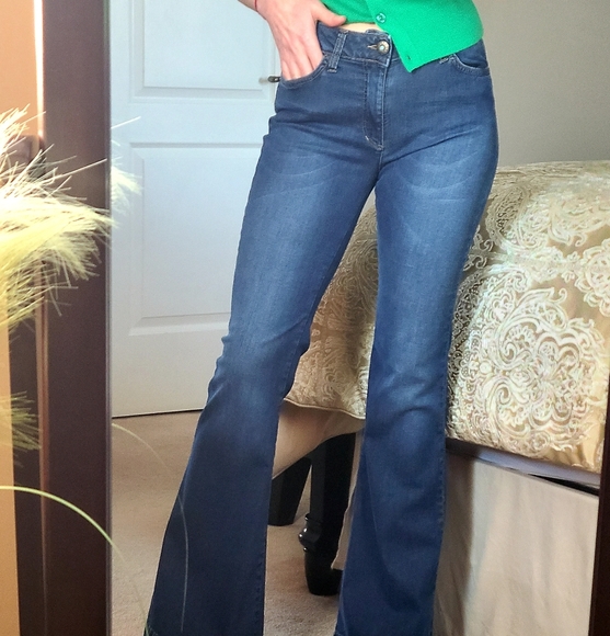 SHAFT JEANS  LOLA FLARED STRETCH COTTON DENIM JEAN - Picture 1 of 16